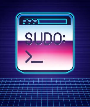 Retro style Code terminal icon isolated futuristic landscape background. Browser 스톡 일러스트