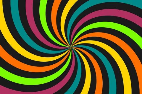 Retro style colored sunburst or sunbeam swirl Stock Illustration