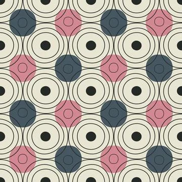 Retro style concentric circles pattern Stock Illustration