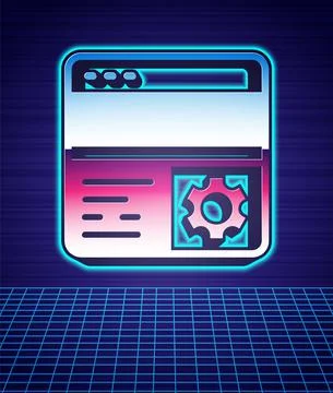Retro style Debugging icon isolated futuristic landscape background. Debugging 스톡 일러스트