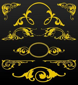 Retro style design elements. Calligraphic elements. Decorations in design Foto stock