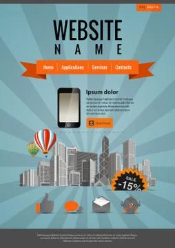 Retro style design. website template vintage style. vector. editable. Stock Illustration