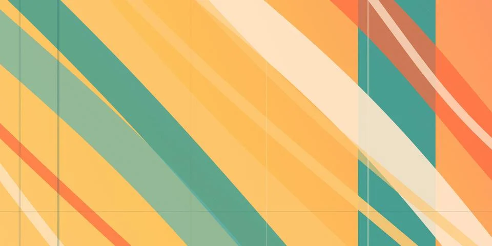 Retro-style diagonal stripe pattern with warm orange, teal, and cream color.. Stock Illustration