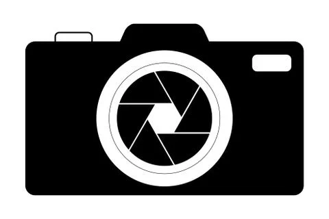 Retro style digital camera icon vector. Illustrazione stock