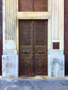 A retro style door. Stock Photos