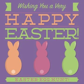 Retro style Easter typographic card in vector format. Stock Illustration