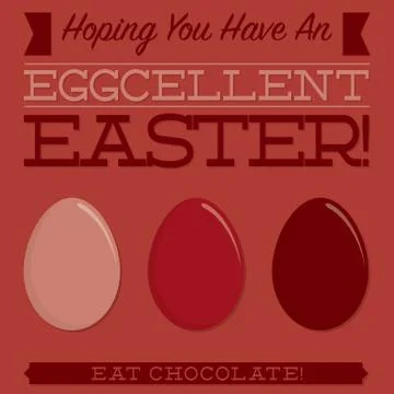 Retro style Easter typographic card in vector format. Stock Illustration