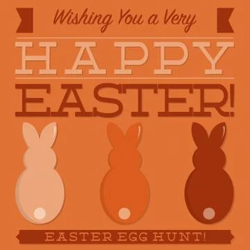 Retro style Easter typographic card in vector format. Stock Illustration