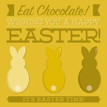 Retro style Easter typographic card in vector format. Stock Illustration