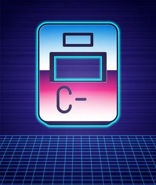 Retro style Exam paper with incorrect answers survey icon isolated futuristic Illustrazione stock