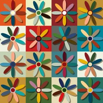 Retro style floral pattern Stock Illustration