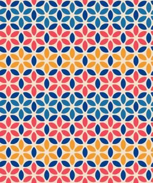 Retro style floral seamless pattern, striped ornament Stock Illustration