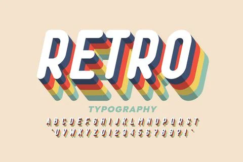 Retro style font design Stockillustratie