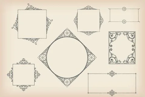 Retro style frames Stock Illustration