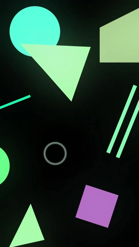 Retro style geometric figures on a black background Stock Footage 201375569