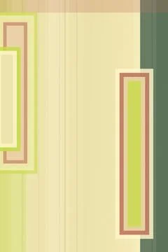 Retro-style geometric picture frames in pastel green and beige create a dec.. Illustrazione stock