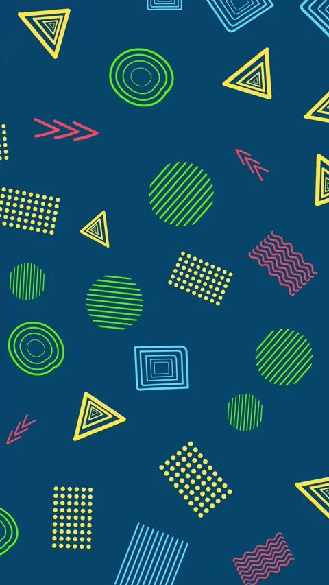 Retro Style Geometry in Hand Drawn Style Animated Background Stock Footage 330536000