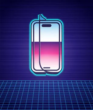 Retro style Glass screen protector for smartphone icon isolated futuristic Stock Illustration