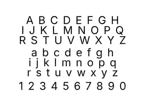 Retro style hand drawn chalk board alphabet letters with vintage typeface des 库存插图