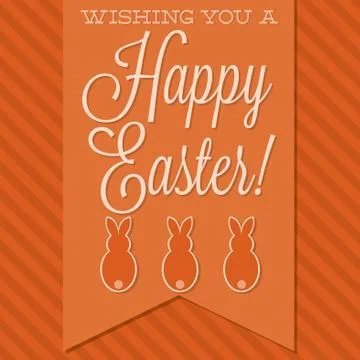 Retro style 'Happy Easter' card in vector format. Stock Illustration
