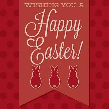 Retro style 'Happy Easter' card in vector format. Stock Illustration