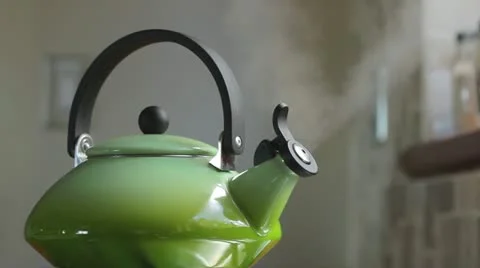 Retro style kettle boiling on hob - loopable Stock Footage 10852140