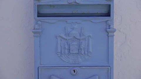 Retro style mailbox hanging on the wall. General plan. Stock Footage 287659214