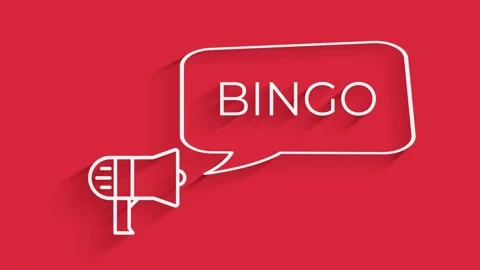 Retro style megaphone with speech bubble bingo. Beautiful animation of the text Stock Footage 153816568