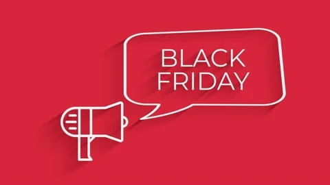 Retro style megaphone with speech bubble Black Friday animation. Black Friday Stock Footage 153820262