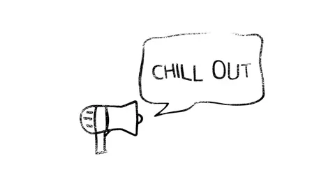 Retro style megaphone with speech bubble Chill animated text with moving colours Stock Footage 153843984