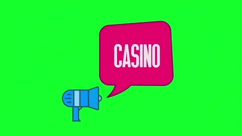 Retro style megaphone with speech bubble Word casino. Design text element for Stock Footage 153848121