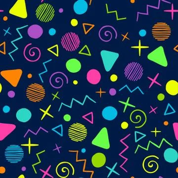 Retro style Memphis pattern Stock Illustration