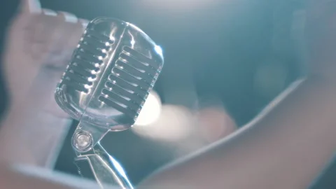 Retro style microphone Stock-Footage 136445228