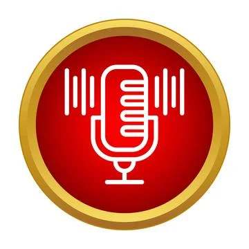 Retro style microphone icon representing audio recording speech Stock Illustration
