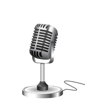 Retro style microphone isolated on white background Stock Illustration