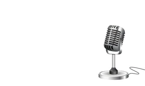 Retro style microphone isolated on white background Stock Illustration