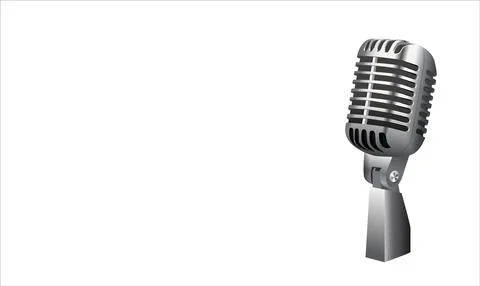 Retro style microphone isolated on white background Stock Illustration