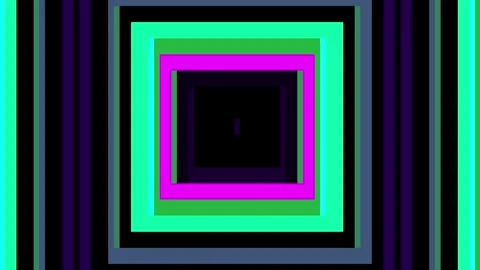 Retro style neon square light vj loop Stock Footage 240324899