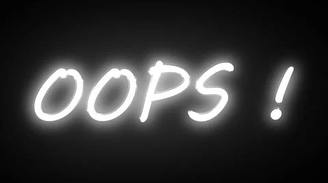 Retro-style Neon text flicker animation with written OOPS! in high resolution Illustrazione stock