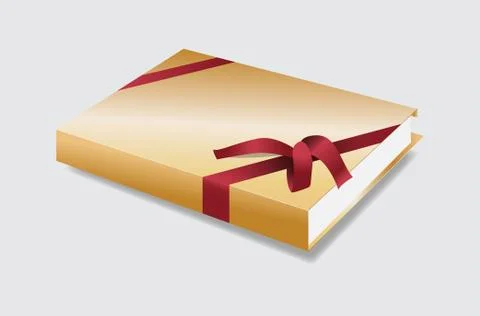 Retro style notepad with red ribbon. Isolated on a white background Illustrazione stock