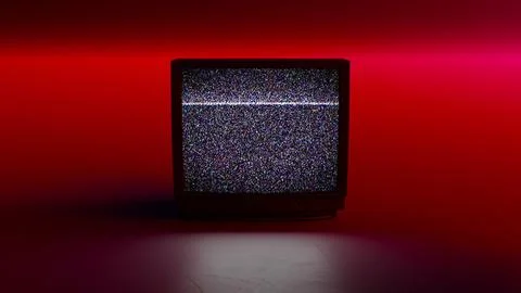 Retro Style Old TV Set with TV static on screen. Vintage 80s analog televis.. Illustration