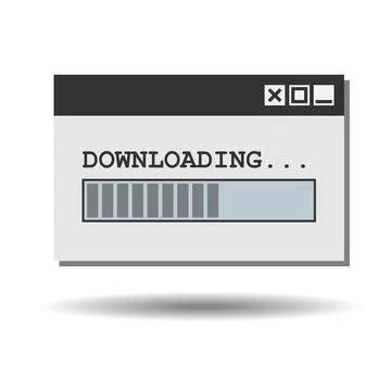 Retro style operating system window with download progress bar イラスト素材