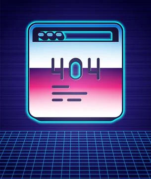 Retro style Page with a 404 error icon isolated futuristic landscape background イラスト素材