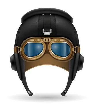 Retro style pilot helmet vector illustration Stock Illustration