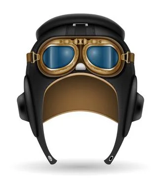Retro style pilot helmet vector illustration Stock Illustration
