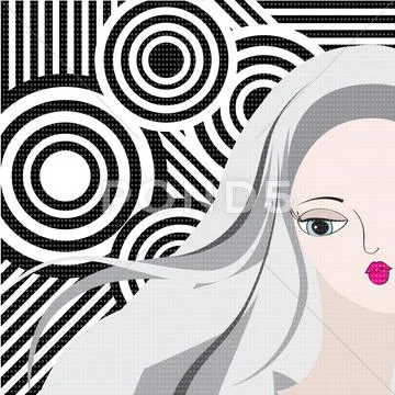 Retro style portrait of a young woman Stock Illustration