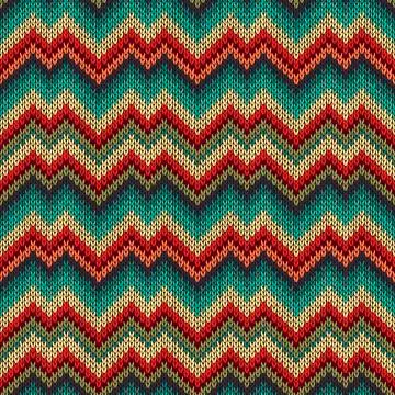 Retro style seamless knitted pattern Stock Illustration