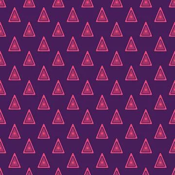 Retro Style Seamless Pattern. Pink neon triangles fashion Background Stock Illustration