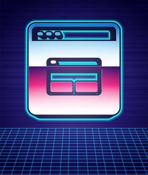 Retro style Search engine icon isolated futuristic landscape background. 80s  イラスト素材
