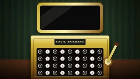Retro Style Secure Transaction Machine Generating a Unique Six Digit Verifi.. Видео 347276859